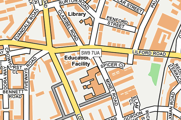 SW9 7UA map - OS OpenMap – Local (Ordnance Survey) SW9 7UA map - OS OpenMap – Local (Ordnance Survey)