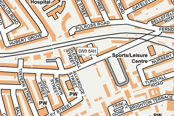 SW9 8AH map - OS OpenMap – Local (Ordnance Survey) SW9 8AH map - OS OpenMap – Local (Ordnance Survey)