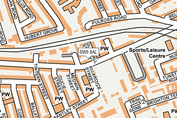 SW9 8AL map - OS OpenMap – Local (Ordnance Survey) SW9 8AL map - OS OpenMap – Local (Ordnance Survey)