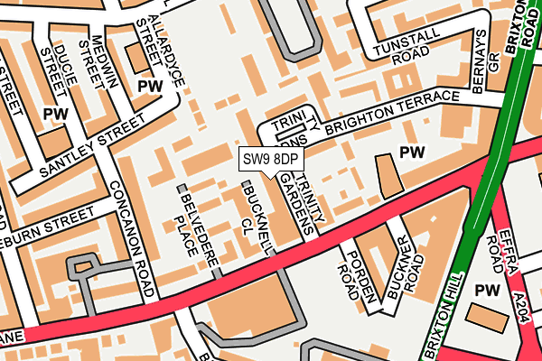 SW9 8DP map - OS OpenMap – Local (Ordnance Survey) SW9 8DP map - OS OpenMap – Local (Ordnance Survey)