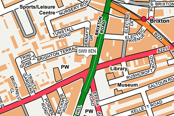 SW9 8EN map - OS OpenMap – Local (Ordnance Survey) SW9 8EN map - OS OpenMap – Local (Ordnance Survey)