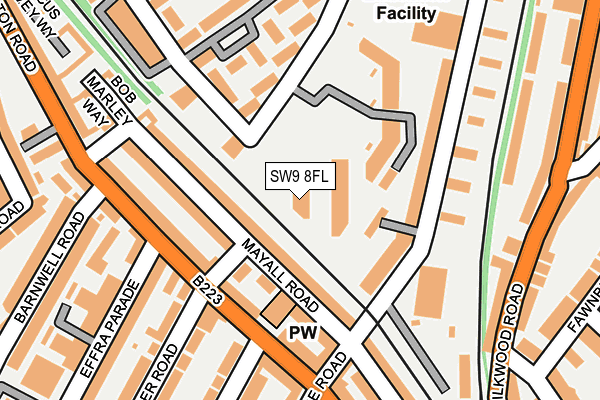 SW9 8FL map - OS OpenMap – Local (Ordnance Survey) SW9 8FL map - OS OpenMap – Local (Ordnance Survey)