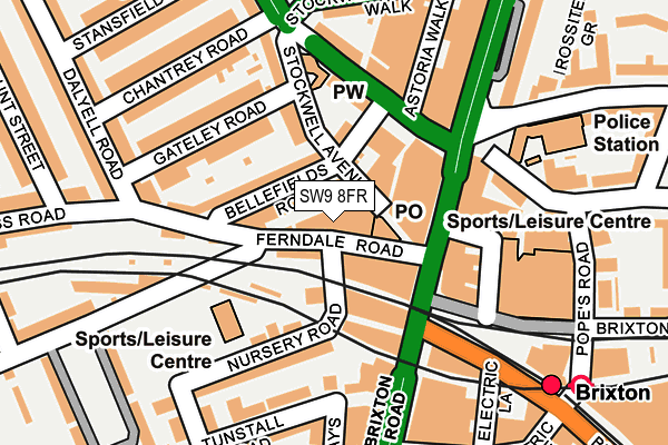 SW9 8FR map - OS OpenMap – Local (Ordnance Survey) SW9 8FR map - OS OpenMap – Local (Ordnance Survey)