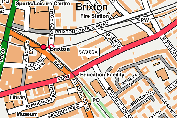 SW9 8GA map - OS OpenMap – Local (Ordnance Survey) SW9 8GA map - OS OpenMap – Local (Ordnance Survey)