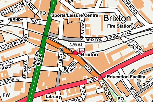 SW9 8JJ map - OS OpenMap – Local (Ordnance Survey)