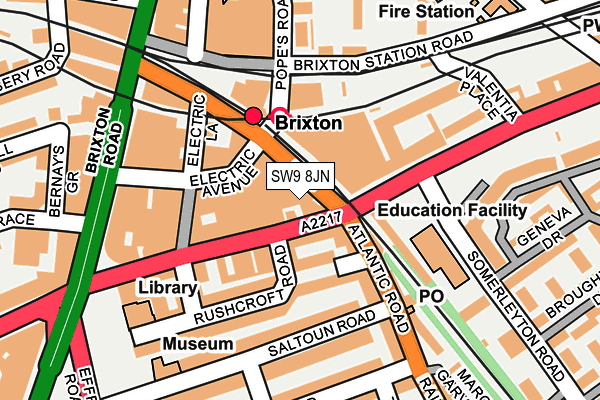 SW9 8JN map - OS OpenMap – Local (Ordnance Survey) SW9 8JN map - OS OpenMap – Local (Ordnance Survey)