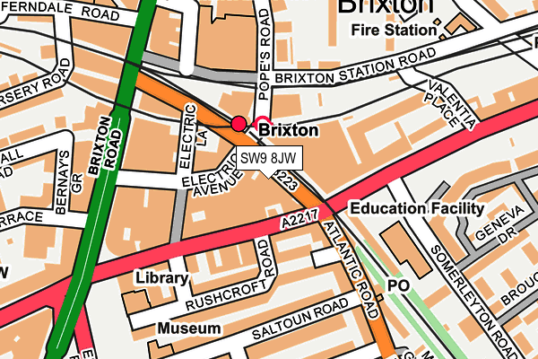 SW9 8JW map - OS OpenMap – Local (Ordnance Survey) SW9 8JW map - OS OpenMap – Local (Ordnance Survey)