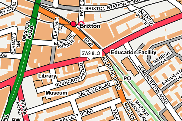 SW9 8LQ map - OS OpenMap – Local (Ordnance Survey)
