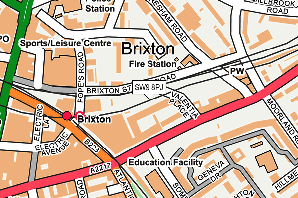 SW9 8PJ map - OS OpenMap – Local (Ordnance Survey) SW9 8PJ map - OS OpenMap – Local (Ordnance Survey)