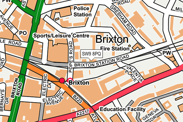 SW9 8PQ map - OS OpenMap – Local (Ordnance Survey) SW9 8PQ map - OS OpenMap – Local (Ordnance Survey)
