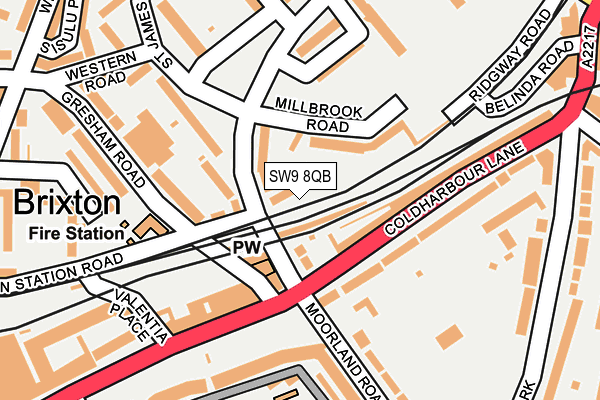 SW9 8QB map - OS OpenMap – Local (Ordnance Survey) SW9 8QB map - OS OpenMap – Local (Ordnance Survey)
