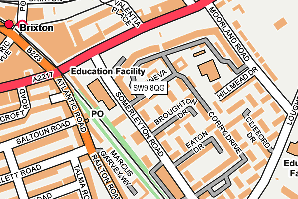 SW9 8QG map - OS OpenMap – Local (Ordnance Survey) SW9 8QG map - OS OpenMap – Local (Ordnance Survey)
