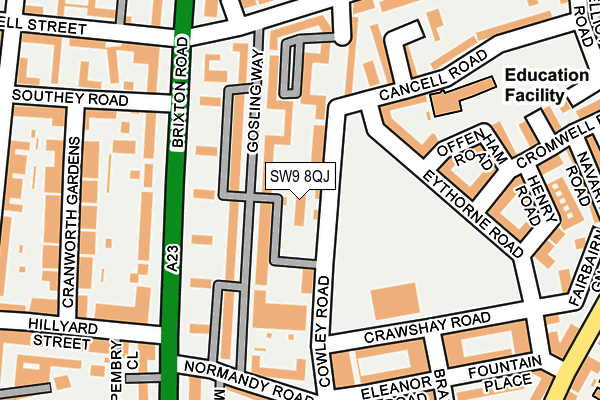 SW9 8QJ map - OS OpenMap – Local (Ordnance Survey) SW9 8QJ map - OS OpenMap – Local (Ordnance Survey)