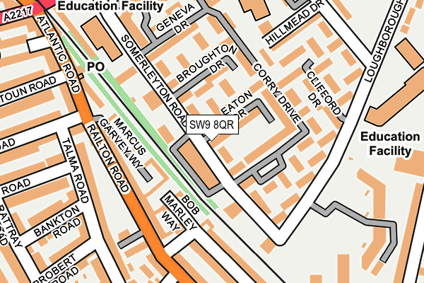 SW9 8QR map - OS OpenMap – Local (Ordnance Survey) SW9 8QR map - OS OpenMap – Local (Ordnance Survey)