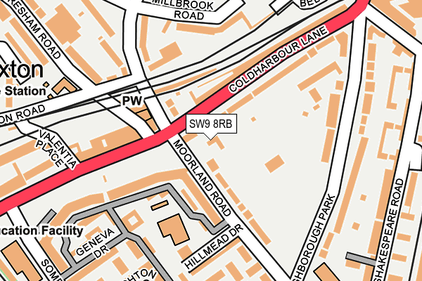 SW9 8RB map - OS OpenMap – Local (Ordnance Survey) SW9 8RB map - OS OpenMap – Local (Ordnance Survey)