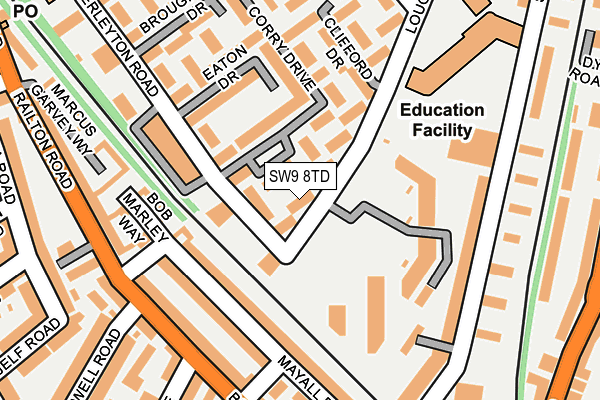 SW9 8TD map - OS OpenMap – Local (Ordnance Survey) SW9 8TD map - OS OpenMap – Local (Ordnance Survey)