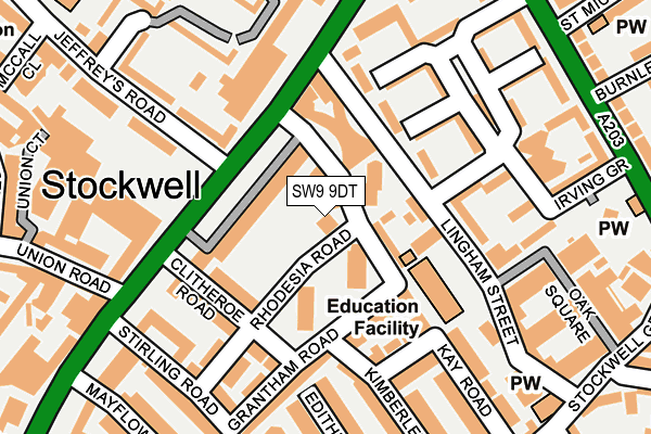 SW9 9DT map - OS OpenMap – Local (Ordnance Survey) SW9 9DT map - OS OpenMap – Local (Ordnance Survey)
