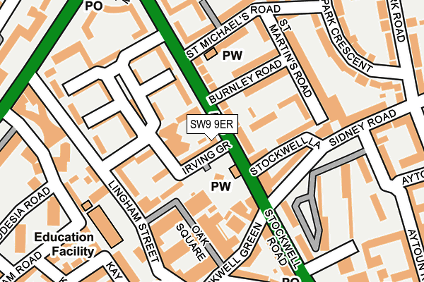 SW9 9ER map - OS OpenMap – Local (Ordnance Survey) SW9 9ER map - OS OpenMap – Local (Ordnance Survey)