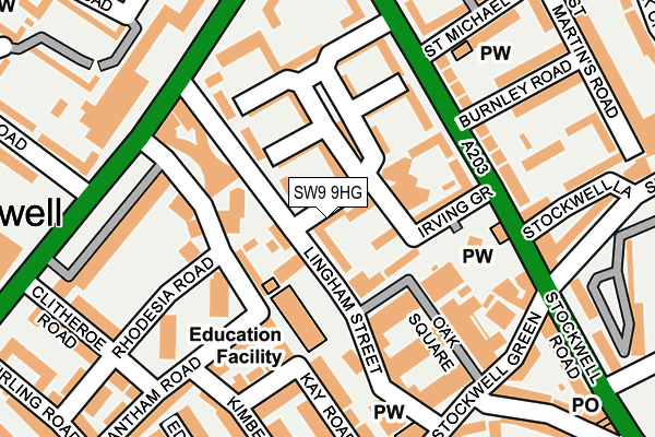 SW9 9HG map - OS OpenMap – Local (Ordnance Survey) SW9 9HG map - OS OpenMap – Local (Ordnance Survey)