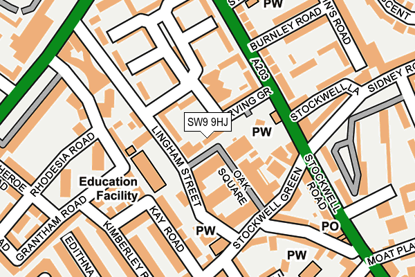 SW9 9HJ map - OS OpenMap – Local (Ordnance Survey) SW9 9HJ map - OS OpenMap – Local (Ordnance Survey)