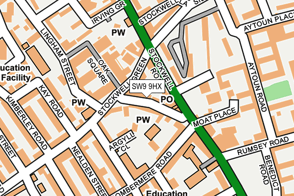 SW9 9HX map - OS OpenMap – Local (Ordnance Survey) SW9 9HX map - OS OpenMap – Local (Ordnance Survey)