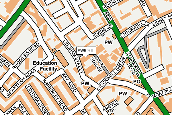 SW9 9JL map - OS OpenMap – Local (Ordnance Survey) SW9 9JL map - OS OpenMap – Local (Ordnance Survey)