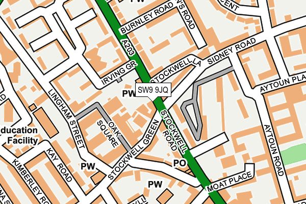 SW9 9JQ map - OS OpenMap – Local (Ordnance Survey) SW9 9JQ map - OS OpenMap – Local (Ordnance Survey)
