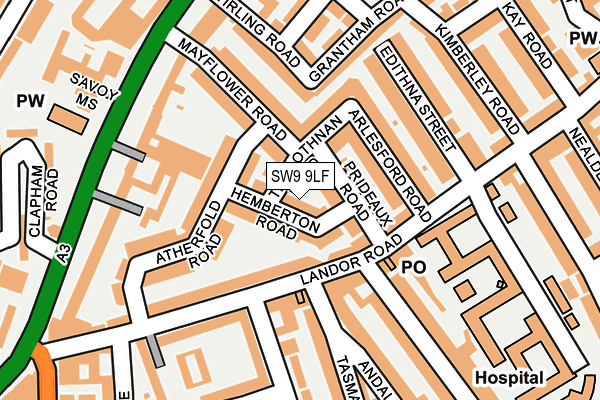 SW9 9LF map - OS OpenMap – Local (Ordnance Survey) SW9 9LF map - OS OpenMap – Local (Ordnance Survey)