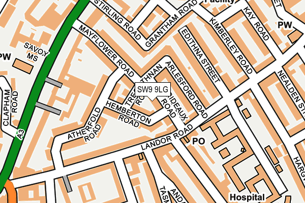 SW9 9LG map - OS OpenMap – Local (Ordnance Survey) SW9 9LG map - OS OpenMap – Local (Ordnance Survey)