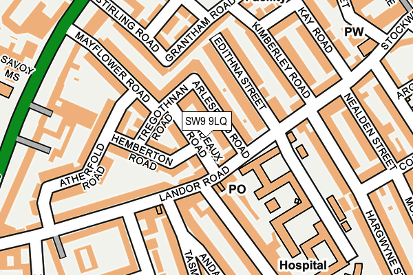 SW9 9LQ map - OS OpenMap – Local (Ordnance Survey) SW9 9LQ map - OS OpenMap – Local (Ordnance Survey)