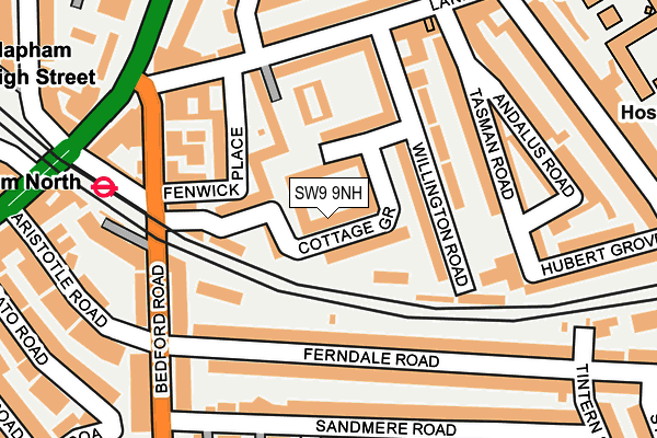SW9 9NH map - OS OpenMap – Local (Ordnance Survey) SW9 9NH map - OS OpenMap – Local (Ordnance Survey)