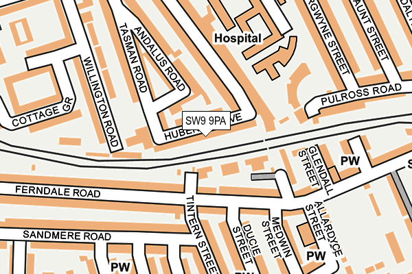 SW9 9PA map - OS OpenMap – Local (Ordnance Survey) SW9 9PA map - OS OpenMap – Local (Ordnance Survey)