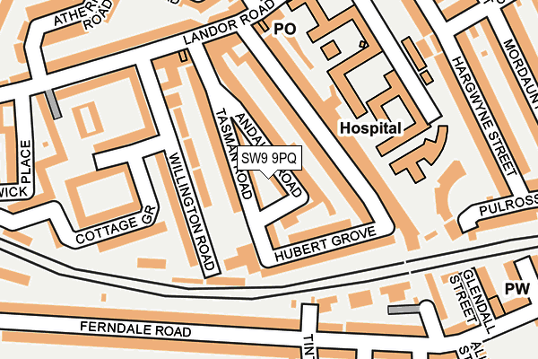 SW9 9PQ map - OS OpenMap – Local (Ordnance Survey) SW9 9PQ map - OS OpenMap – Local (Ordnance Survey)