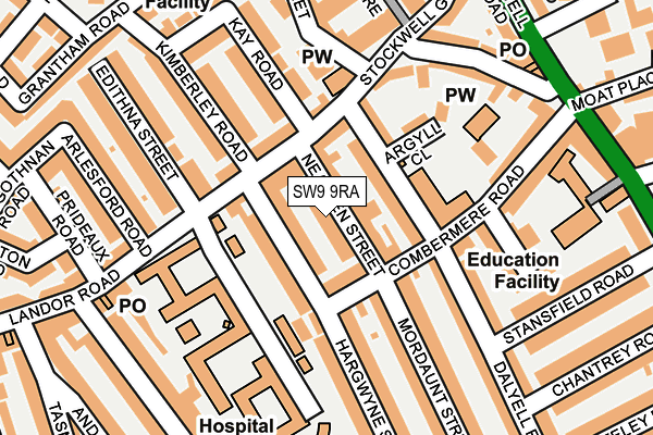 SW9 9RA map - OS OpenMap – Local (Ordnance Survey) SW9 9RA map - OS OpenMap – Local (Ordnance Survey)