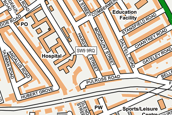 SW9 9RQ map - OS OpenMap – Local (Ordnance Survey)