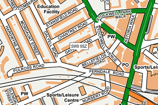 SW9 9SZ map - OS OpenMap – Local (Ordnance Survey) SW9 9SZ map - OS OpenMap – Local (Ordnance Survey)