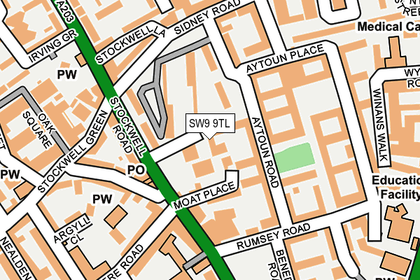SW9 9TL map - OS OpenMap – Local (Ordnance Survey) SW9 9TL map - OS OpenMap – Local (Ordnance Survey)