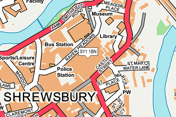 SY1 1BN map - OS OpenMap – Local (Ordnance Survey) SY1 1BN map - OS OpenMap – Local (Ordnance Survey)