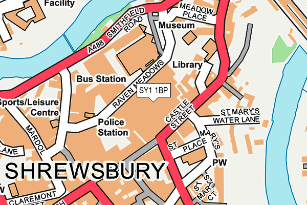 SY1 1BP map - OS OpenMap – Local (Ordnance Survey) SY1 1BP map - OS OpenMap – Local (Ordnance Survey)