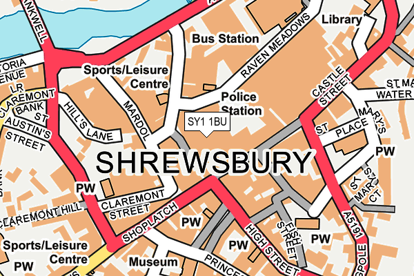 SY1 1BU map - OS OpenMap – Local (Ordnance Survey) SY1 1BU map - OS OpenMap – Local (Ordnance Survey)