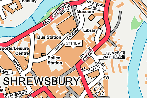 SY1 1BW map - OS OpenMap – Local (Ordnance Survey)