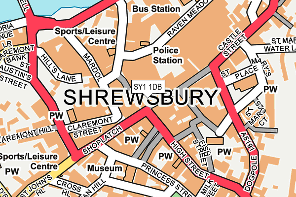 SY1 1DB map - OS OpenMap – Local (Ordnance Survey) SY1 1DB map - OS OpenMap – Local (Ordnance Survey)