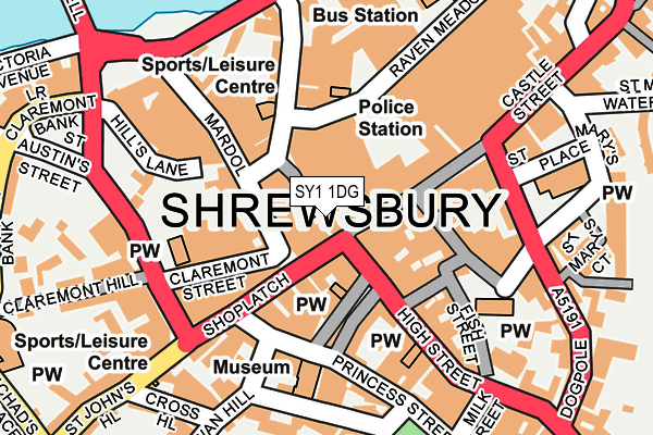 SY1 1DG map - OS OpenMap – Local (Ordnance Survey) SY1 1DG map - OS OpenMap – Local (Ordnance Survey)