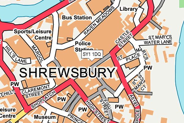 SY1 1DQ map - OS OpenMap – Local (Ordnance Survey) SY1 1DQ map - OS OpenMap – Local (Ordnance Survey)