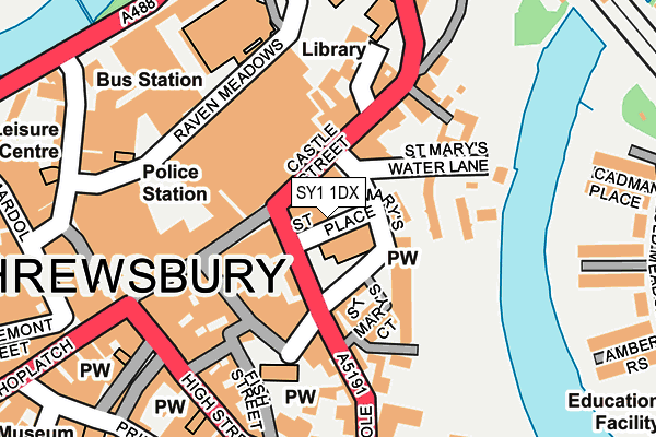 SY1 1DX map - OS OpenMap – Local (Ordnance Survey) SY1 1DX map - OS OpenMap – Local (Ordnance Survey)