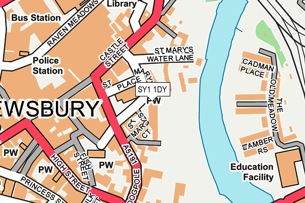 SY1 1DY map - OS OpenMap – Local (Ordnance Survey)