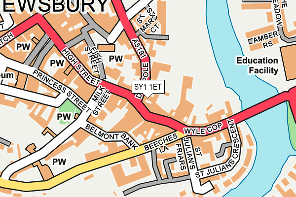 SY1 1ET map - OS OpenMap – Local (Ordnance Survey) SY1 1ET map - OS OpenMap – Local (Ordnance Survey)