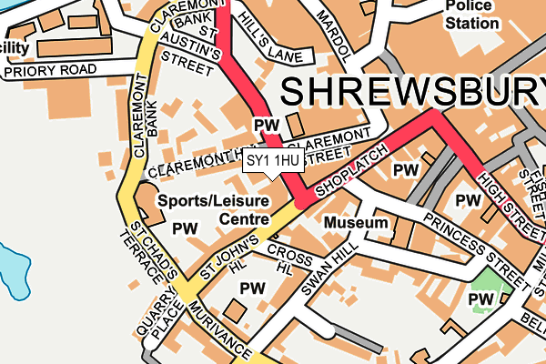 SY1 1HU map - OS OpenMap – Local (Ordnance Survey) SY1 1HU map - OS OpenMap – Local (Ordnance Survey)