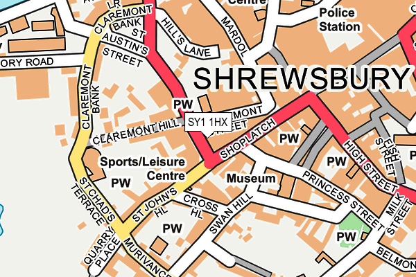 SY1 1HX map - OS OpenMap – Local (Ordnance Survey)