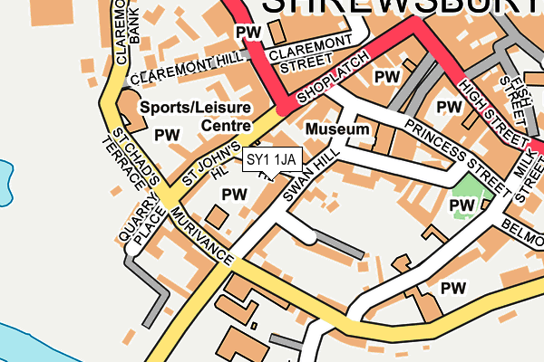 SY1 1JA map - OS OpenMap – Local (Ordnance Survey) SY1 1JA map - OS OpenMap – Local (Ordnance Survey)